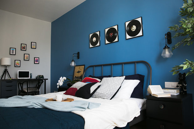 Фотография: Спальня в стиле Скандинавский, Современный, Квартира, Проект недели, Санкт-Петербург, 1 комната, до 40 метров, Анастасия Заркуа – фото на INMYROOM