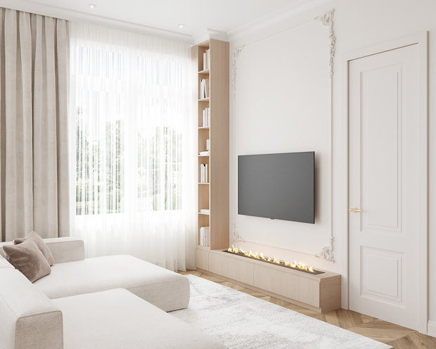 Фотография: Гостиная в стиле Классический, Современный, Эклектика, Квартира, Проект недели, Санкт-Петербург, 4 и больше, 60-90 метров, Елена Лебедева – фото на INMYROOM