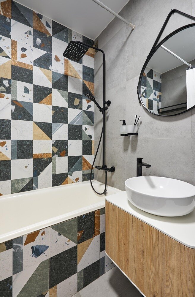 Фотография: Ванная в стиле Современный, Квартира, Проект недели, Санкт-Петербург, Панельный дом, 2 комнаты, 40-60 метров, 137, Евгения Аборина – фото на INMYROOM