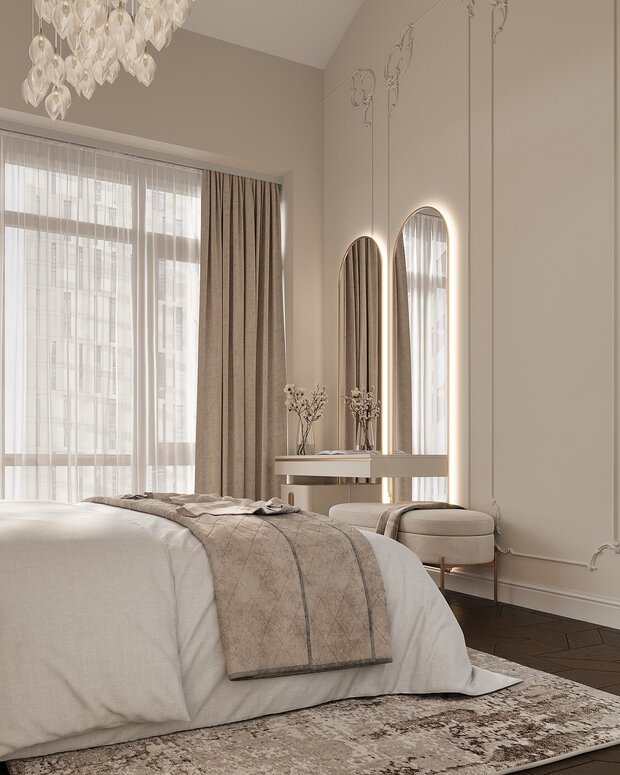 Фото из портфолио Дизайн интерьера квартиры в ЖК «Alpen (Альпен)» в стиле современная классика – фотографии дизайна интерьеров на INMYROOM