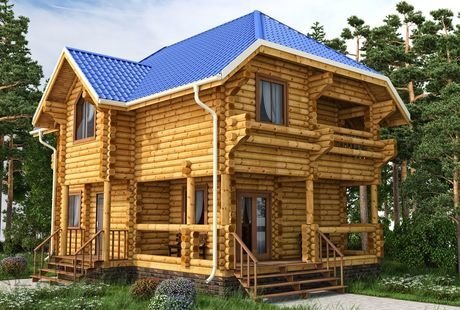 Дом из бревна со вторым светом 120 кв.м. (проект №21Б)