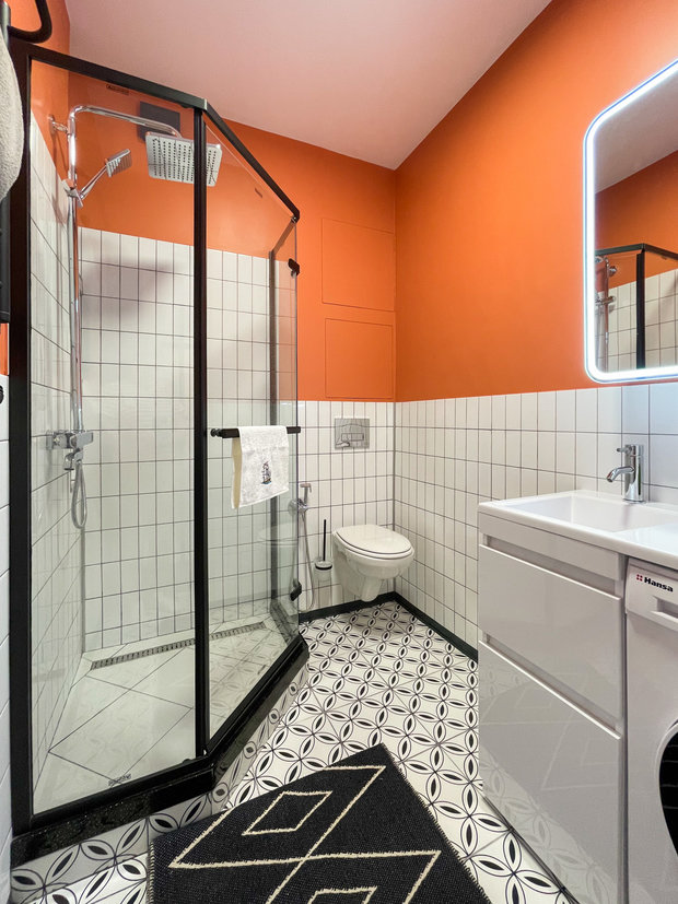 Фотография: Ванная в стиле Современный, Малогабаритная квартира, Квартира, Проект недели, Москва, до 40 метров, Ева Романова – фото на INMYROOM