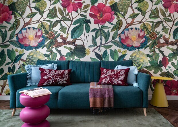 Фотография: Гостиная в стиле Современный, Квартира, Проект дня, Москва, П-44, Панельный дом, 2 комнаты, 40-60 метров, Анна Бибишева – фото на INMYROOM