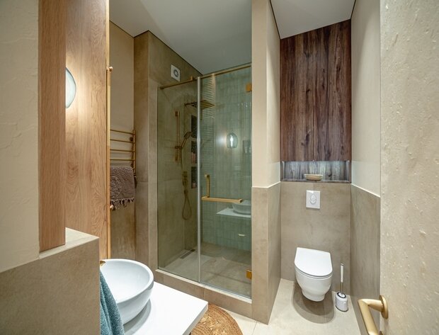 Фотография: Ванная в стиле Современный, Эклектика, Минимализм, Эко, Квартира, Крым, Проект недели, 3 комнаты, Более 90 метров, Red Wine design, Евпатория – фото на INMYROOM