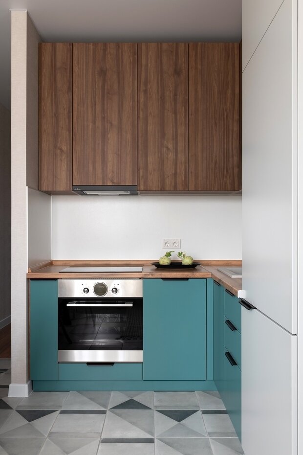 Фотография: Кухня и столовая в стиле Современный, Минимализм, Малогабаритная квартира, Квартира, Проект недели, Ростов-на-Дону, 1 комната, до 40 метров, Modesign – фото на INMYROOM