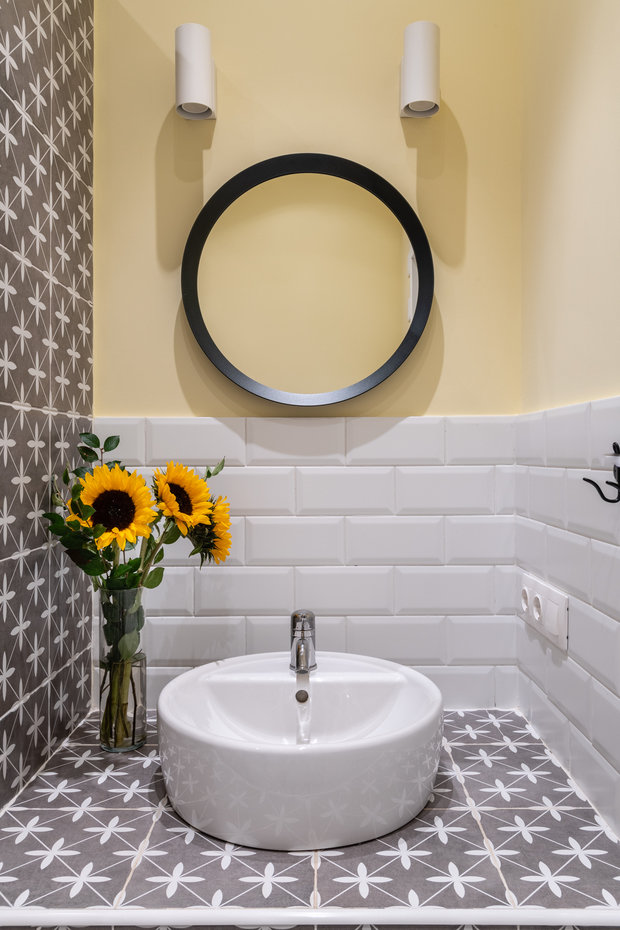 Фотография: Ванная в стиле Скандинавский, Современный, Малогабаритная квартира, Квартира, Студия, Проект недели, Москва, до 40 метров, Ирина Бебешина – фото на INMYROOM