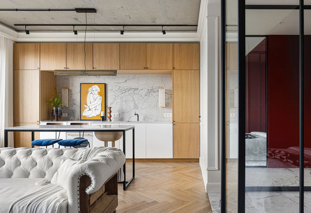 Фотография: Кухня и столовая в стиле Эклектика, Современный, Квартира, Студия, Проект недели, Москва, 40-60 метров, Ирина Шевченко – фото на INMYROOM