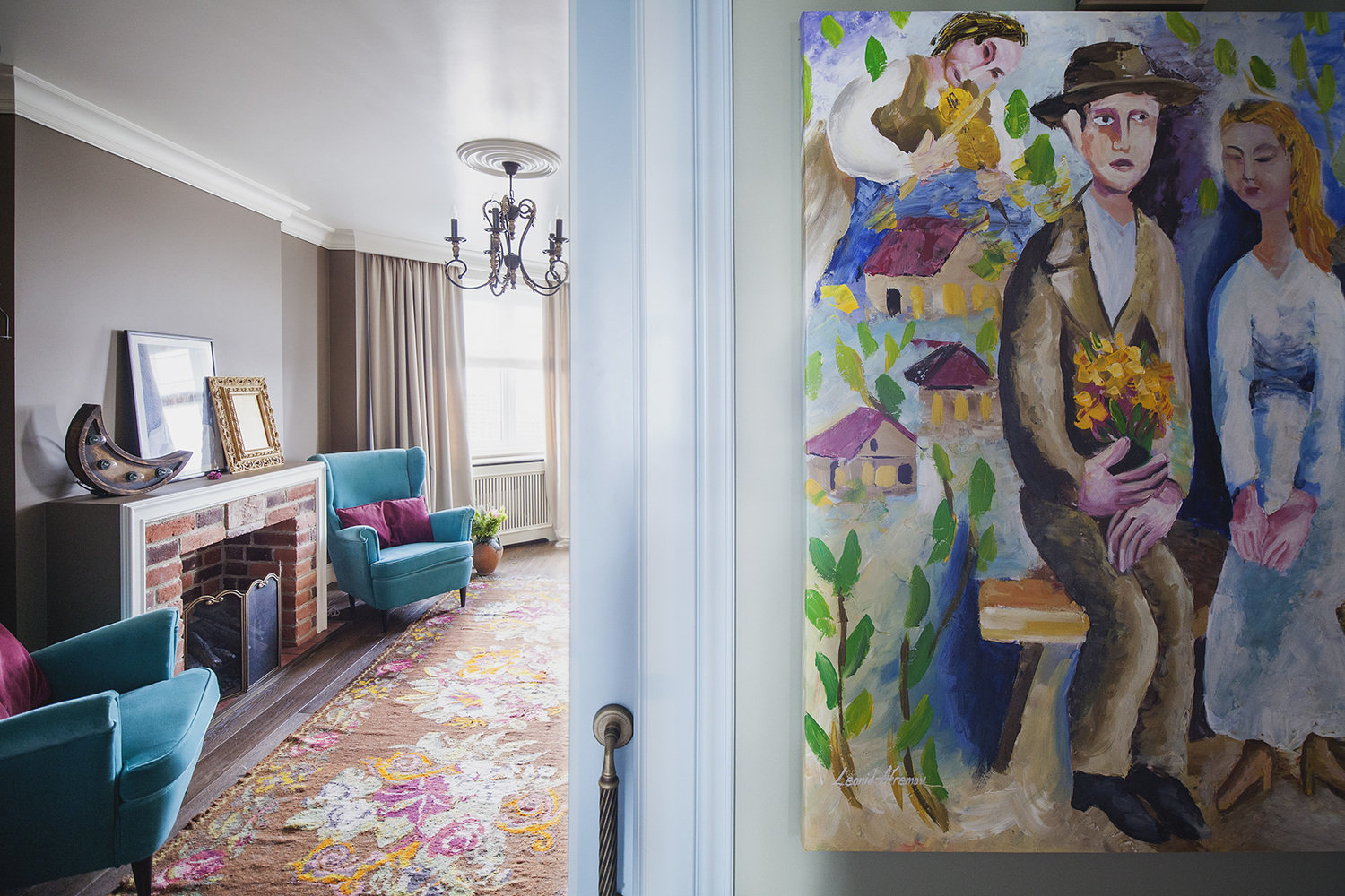 Фотография: Гостиная в стиле Прованс и Кантри, Современный, Квартира, Проект недели, Панельный дом, Путилково, 2 комнаты, 60-90 метров, КОПЭ-Парус, Наталья Комова – фото на INMYROOM