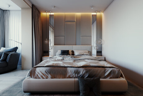 bedroom with designer renovation!