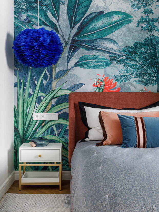 Фотография: Спальня в стиле Современный, Эклектика, Квартира, Проект дня, Самара, Кирпичный дом, 3 комнаты, Более 90 метров, Айгуль Султанова – фото на INMYROOM