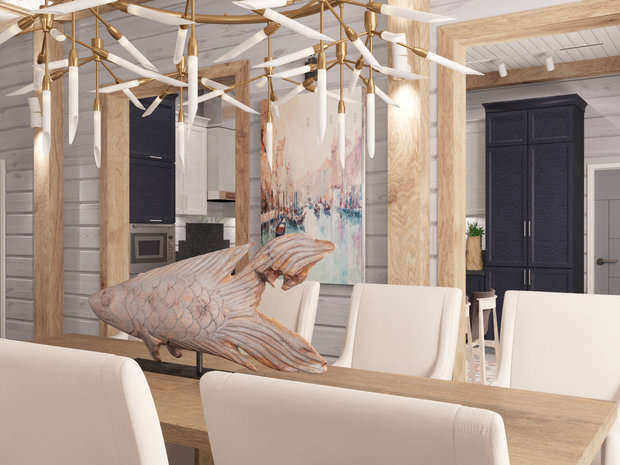 Фото из портфолио Дизайн интерьера коттеджа из бруса в Новосибирске – фотографии дизайна интерьеров на INMYROOM