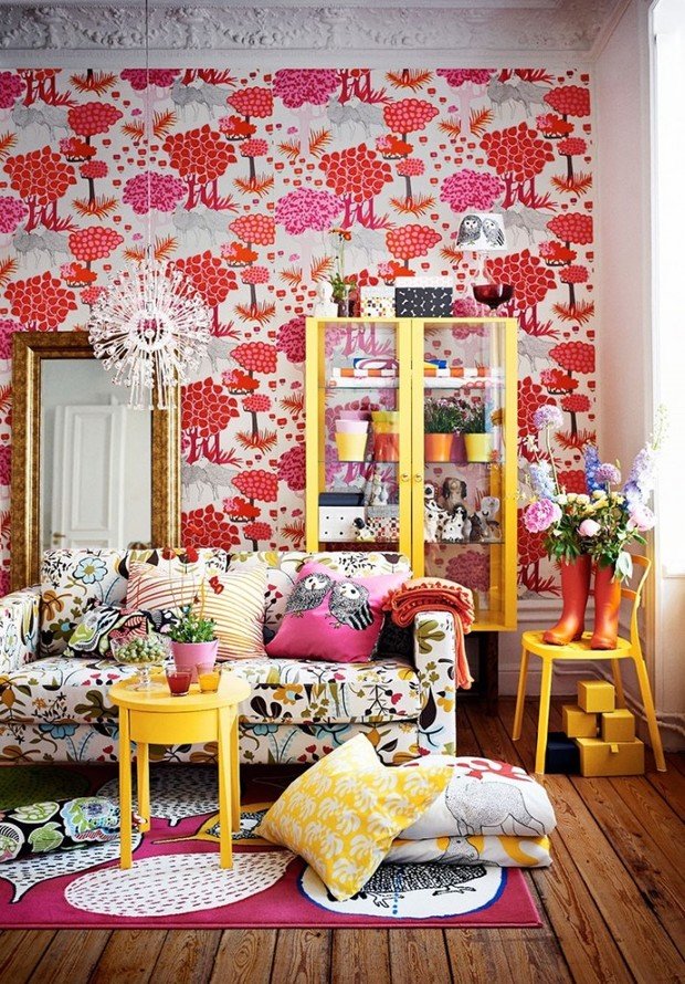 Фото из портфолио Диван с цветочным принтом в современном интерьере – фотографии дизайна интерьеров на INMYROOM