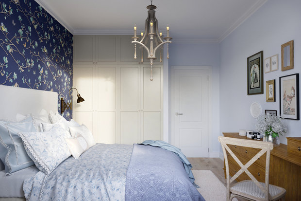 Фотография: Спальня в стиле Прованс и Кантри, Современный, Квартира, Проект недели, Санкт-Петербург, Светлана Гаврилова, Монолитный дом, 2 комнаты, 40-60 метров – фото на INMYROOM