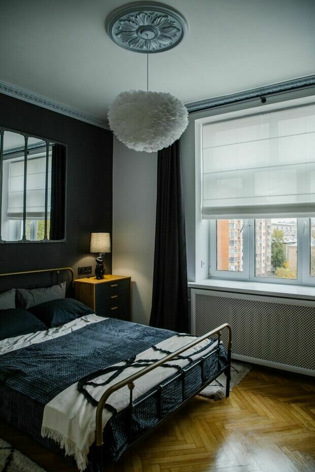 Фотография: Спальня в стиле Скандинавский, Современный, Эклектика, Квартира, Проект недели, Сталинка, 2 комнаты, 40-60 метров, Москав – фото на INMYROOM