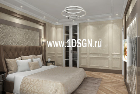 Дизайн интерьера Спальня в квартире ЖК "Мосфильмовская" г.Москва