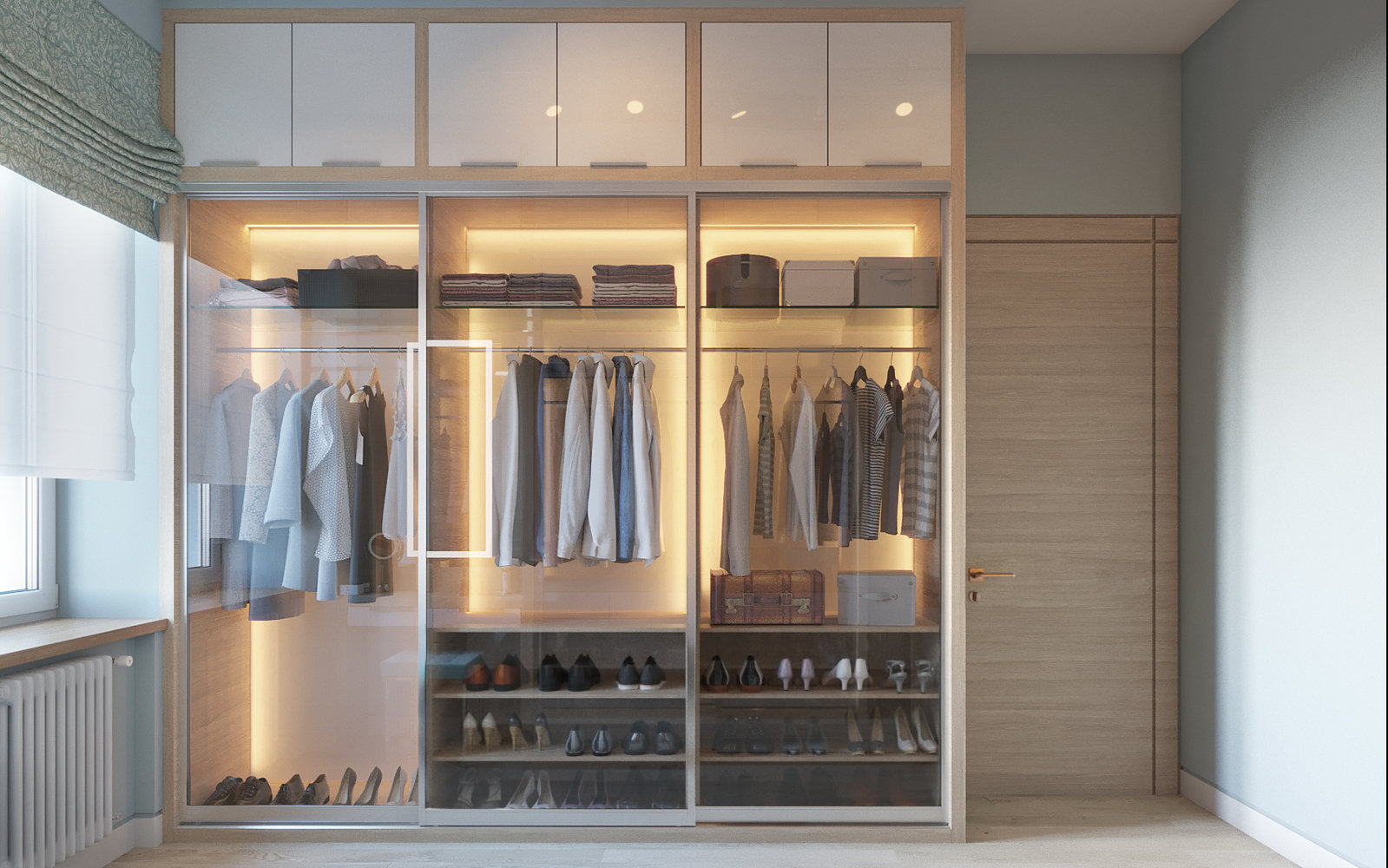 Фотография: Гардеробная в стиле Современный, Квартира, Проект дня, Москва, Студия 3.14, Сталинка, 3 комнаты, 60-90 метров, Марина Козлякова – фото на INMYROOM