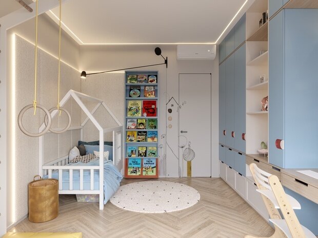 Фотография: Детская в стиле Современный, Квартира, Проект недели, Санкт-Петербург, 3 комнаты, Более 90 метров, Виктория Вишневская – фото на INMYROOM