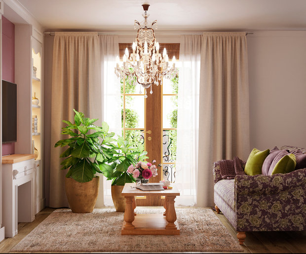 Фото из портфолио Гостиная в стиле Прованс в проекте " Весенний сад"  – фотографии дизайна интерьеров на INMYROOM