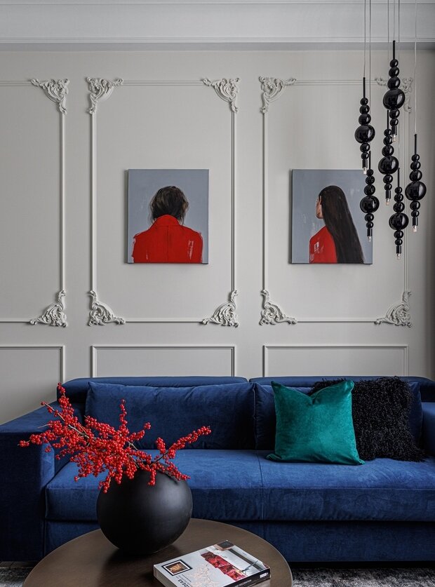 Фотография: Гостиная в стиле Классический, Современный, Эклектика, Малогабаритная квартира, Квартира, Проект недели, Москва, Сталинка, Кирпичный дом, 2 комнаты, 40-60 метров, ELF Interior, Елена Гладкова, Марианна Островская – фото на INMYROOM