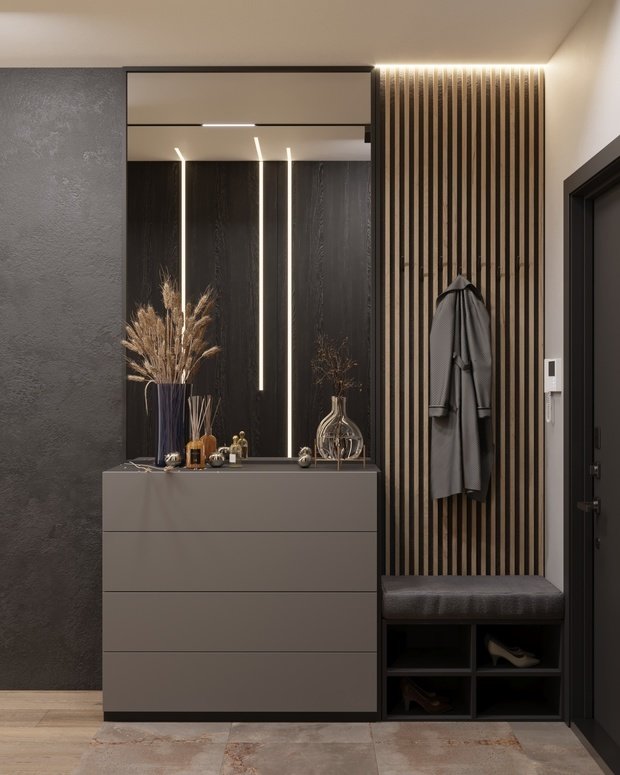 Визуализация интерьера прихожей в современном стиле