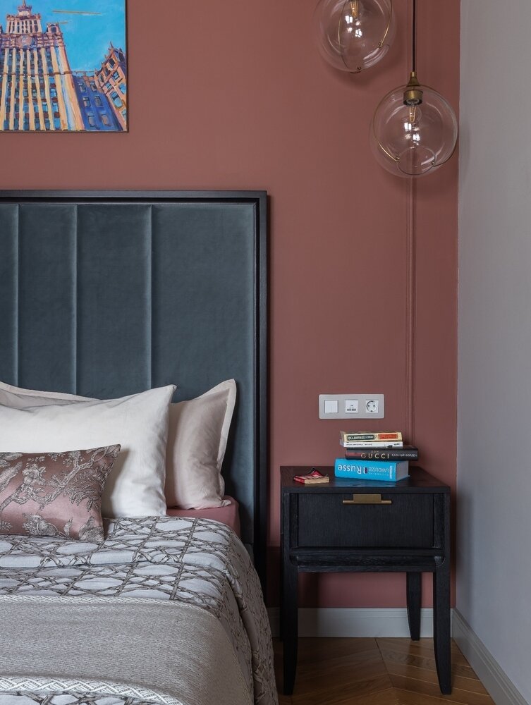 Фотография: Спальня в стиле Классический, Современный, Квартира, Проект недели, Москва, Евгения Ермолаева, 2 комнаты, 40-60 метров, Анастасия Васьковская – фото на INMYROOM