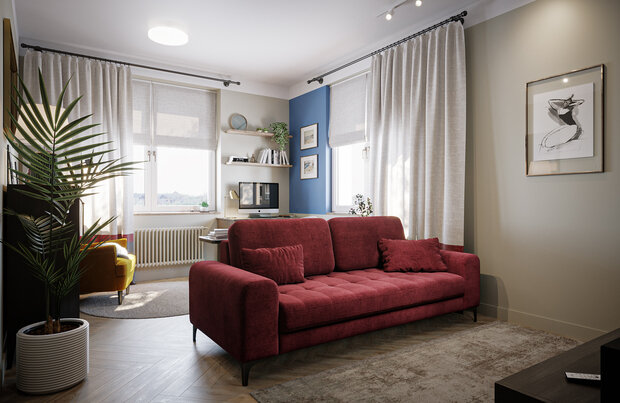 Фотография: Гостиная в стиле Скандинавский, Современный, Квартира, Проект дня, Санкт-Петербург, 2 комнаты, 60-90 метров, Анна Иноземцева – фото на INMYROOM