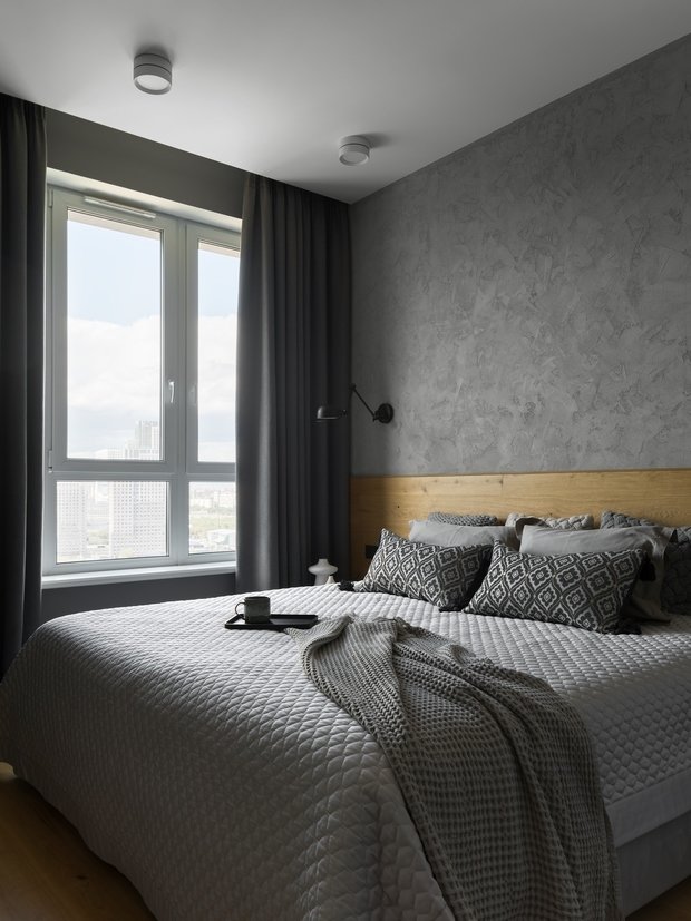 Фотография: Спальня в стиле Современный, Минимализм, Квартира, Проект недели, Москва, 2 комнаты, 40-60 метров, 60-90 метров, Ксения Елисеева – фото на INMYROOM