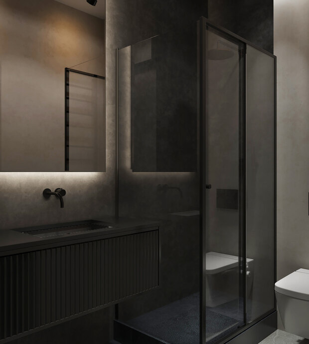 Фотография: Ванная в стиле Современный, Минимализм, Квартира, Проект недели, 3 комнаты, 60-90 метров, Вера Шеверденок – фото на INMYROOM