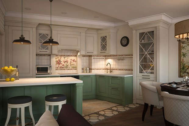 Фотография: Кухня и столовая в стиле Прованс и Кантри – фото на INMYROOM