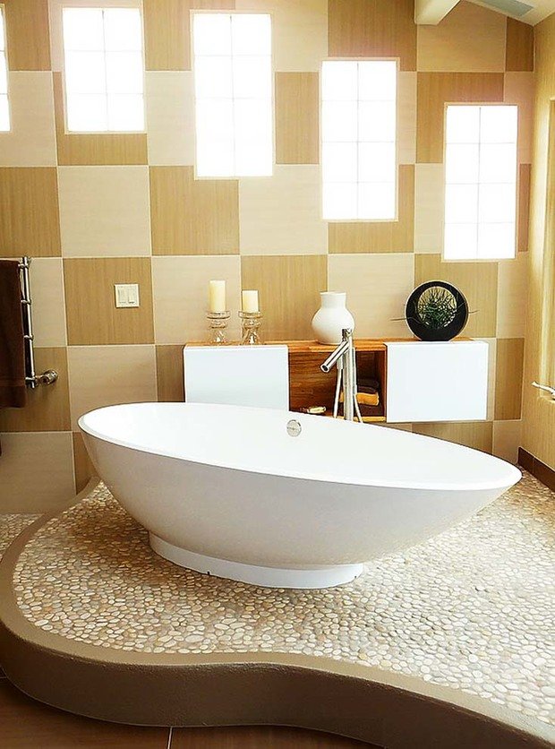 Фото из портфолио Мозаика из морской гальки в интерьере Восточный Фьюжн – фотографии дизайна интерьеров на INMYROOM