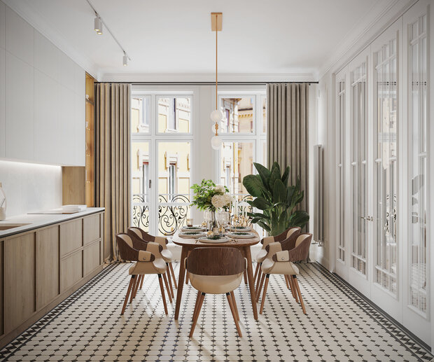 Фото из портфолио Дизайн-проект квартиры в ЖК «Logos (Логос)» в стиле французская классика – фотографии дизайна интерьеров на INMYROOM