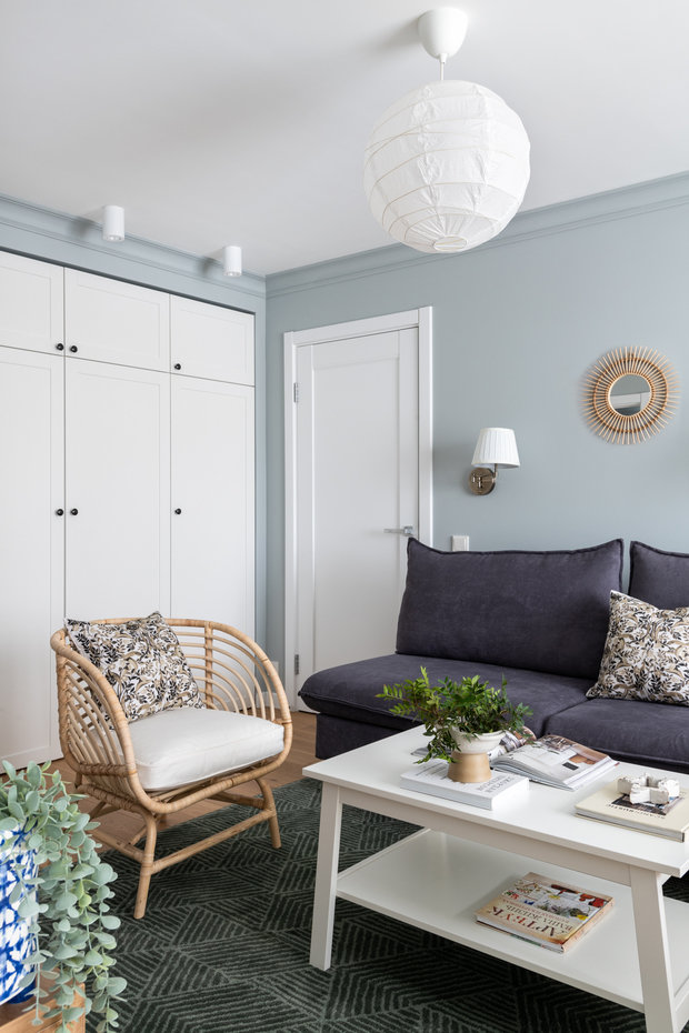 Фотография: Гостиная в стиле Современный, Квартира, Проект дня, Москва, 4 и больше, 60-90 метров, Алеся Котова – фото на INMYROOM