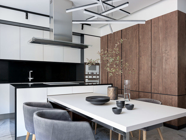 Фотография: Кухня и столовая в стиле Минимализм, Квартира, Проект недели, Санкт-Петербург, 2 комнаты, 60-90 метров, TaupeHome – фото на INMYROOM