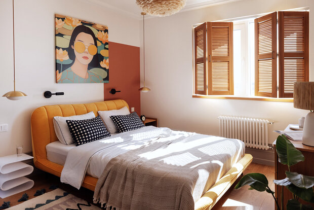 Фотография: Спальня в стиле Современный, Джапанди, Квартира, Проект дня, Ростов-на-Дону, 2 комнаты, 40-60 метров, Бохо – фото на INMYROOM