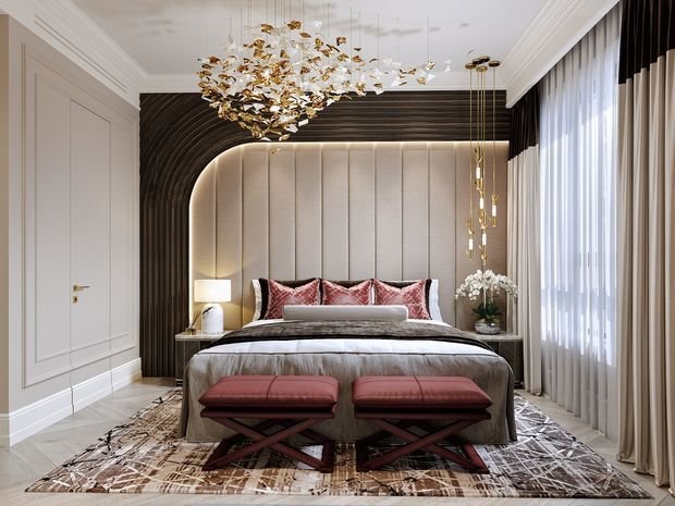 Фото из портфолио ЖК Сити Парк: современная эклектика, белый холл, черная спальня, гардеробная со стеклянной перегородкой – фотографии дизайна интерьеров на INMYROOM