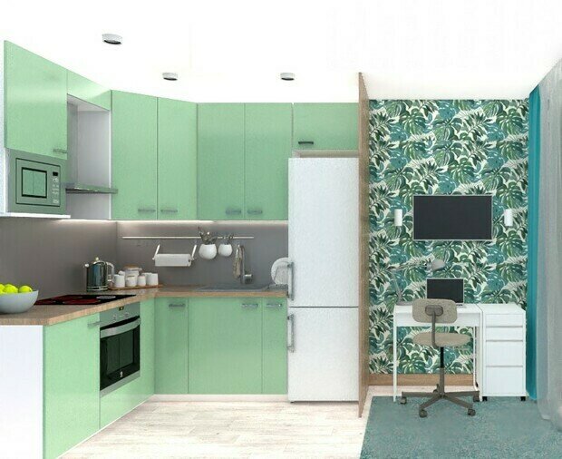 Фото из портфолио 1-комнатная квартира, г.Новосибирск, частично с мебелью и техникой заказчика, высказанные пожелания - мебель известного бренда – фотографии дизайна интерьеров на INMYROOM