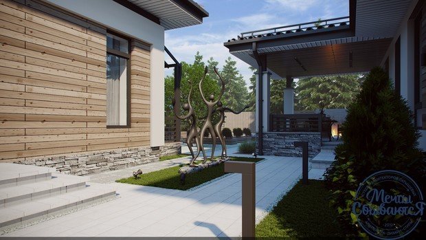 Фото из портфолио Динамичный загородный дом – фотографии дизайна интерьеров на INMYROOM