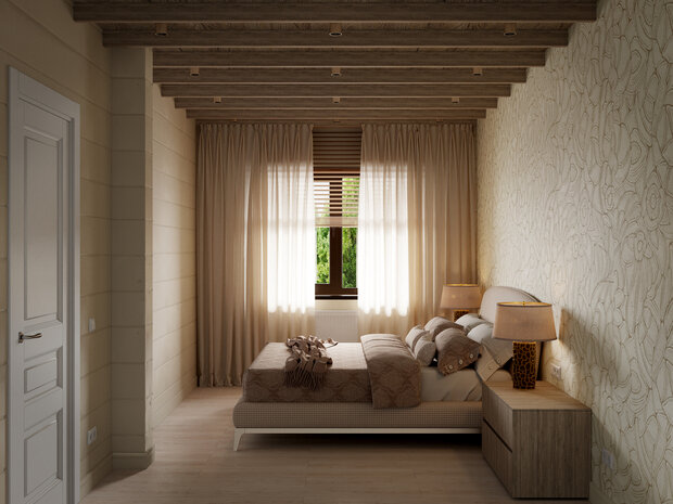 Фотография: Спальня в стиле Современный, Минимализм, Дом, Проект недели, Эко, Дом и дача, 3 комнаты, Более 90 метров, Башкортостан, Юлия Сафина – фото на INMYROOM