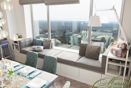 Светлый интерьер с лёгким контрастом