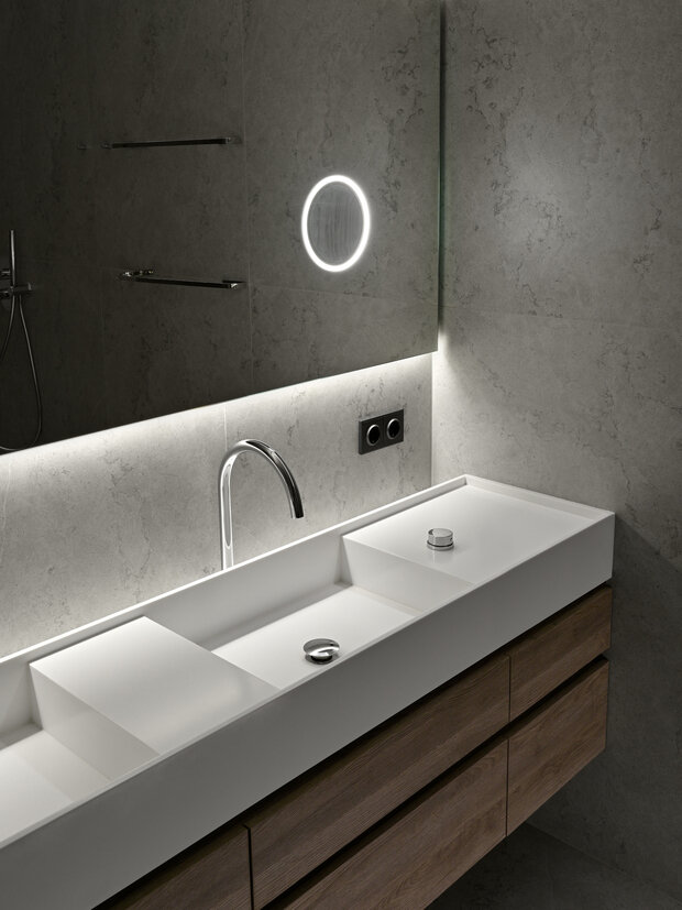 Визуализация интерьера ванной комнаты в стиле минимализм