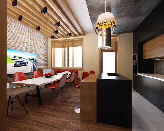 Фото из портфолио Дизайн таунхауса для холостяка – фотографии дизайна интерьеров на INMYROOM