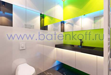 Дизайн проект ванной в двух уровневом пентхаусе в ЖК Антарес от Батенькофф