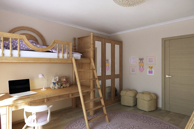Фото из портфолио Детская для трех девочек – фотографии дизайна интерьеров на INMYROOM