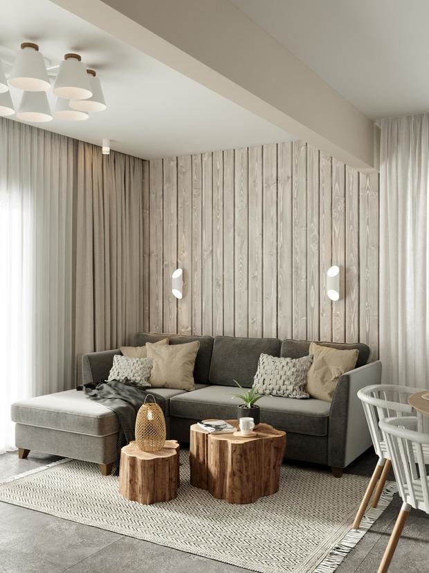 Фотография: Гостиная в стиле Скандинавский, Дом, Проект недели, Дом и дача, Ленинградская область, 4 и больше, Более 90 метров, Анастасия Рамазанова – фото на INMYROOM