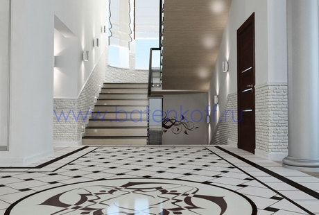 Дизайн проект лестницы в частном доме в г Нягань в современном стиле от Батенькофф