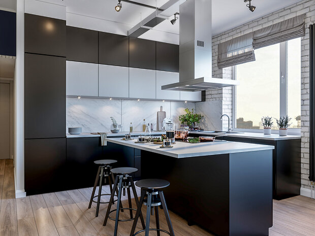 Фотография: Кухня и столовая в стиле Лофт, Скандинавский, Современный, Квартира, Проект недели, Москва, 3 комнаты, Более 90 метров, Наталия Васильева – фото на INMYROOM