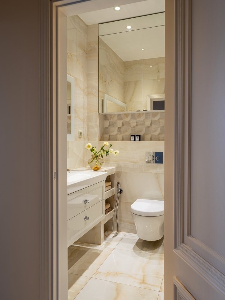 Фотография: Ванная в стиле Классический, Современный, Квартира, Проект недели, Ростов-на-Дону, 1 комната, до 40 метров, 40-60 метров, Катерина Котляровская – фото на INMYROOM