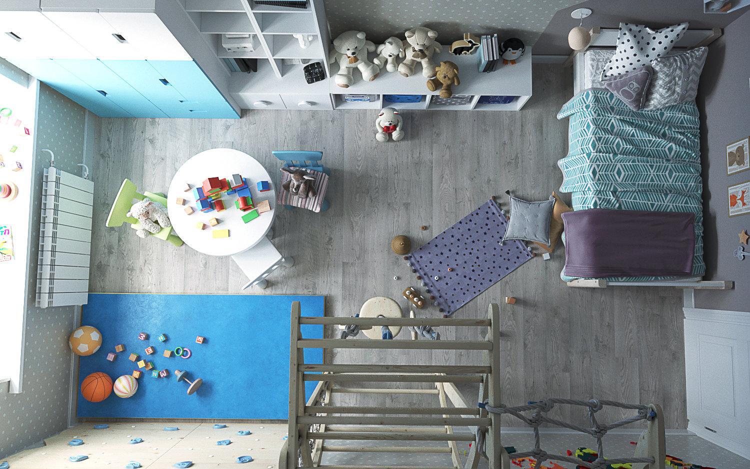 Фотография: Детская в стиле Скандинавский, Квартира, Проект недели, Екатеринбург, Монолитный дом, Юлия Калеми, 3 комнаты, 60-90 метров – фото на INMYROOM