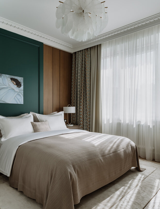 Фотография: Спальня в стиле Классический, Современный, Квартира, Проект недели, Москва, 2 комнаты, 40-60 метров, Андрей Некрасов – фото на INMYROOM