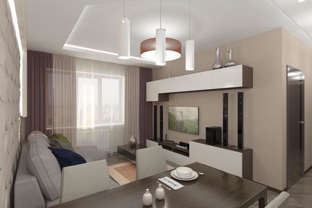 Фото из портфолио Гостиная-кухня-столовая – фотографии дизайна интерьеров на INMYROOM